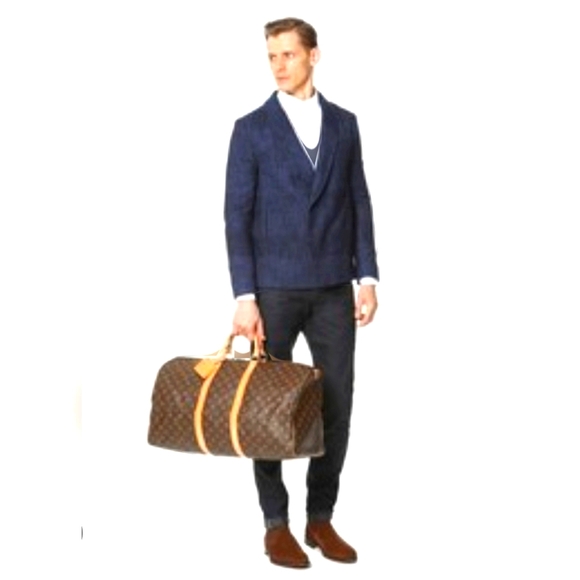 LOUIS VUITTON KEEPALL TRAVEL BAG BUNDLE! BANDOULIERE 60 BROWN MONOGRAM 🤎💛 - Picture 14 of 16